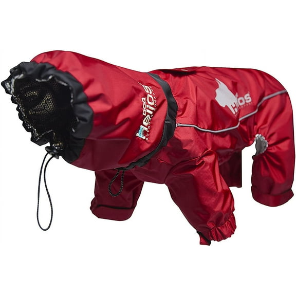 DOGHELIOS 'Weather-King' Windproof Waterproof and Insulated Adjustable Full Bodied Pet Dog Jacket Coat w/ Heat Retention Technology, Medium, Red