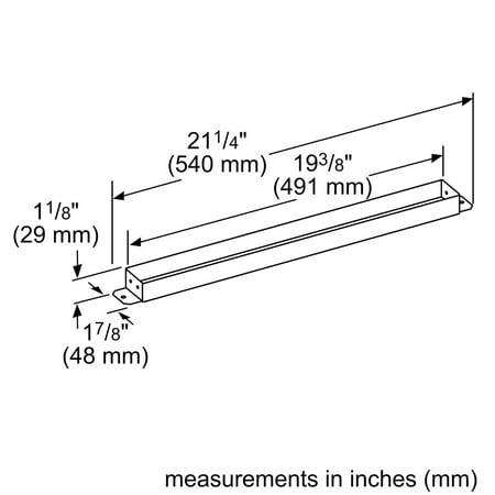 Bosch - Rectangular Duct Transition for HDD86050UC Downdraft - Silver