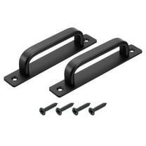 2 Pcs 5.04 Inch Square Cabinet Handle with Base with Screws, Black