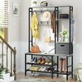 Hall Tree Free Standing Coat Rack 5in1 Hall Tree with Bench and Shoe