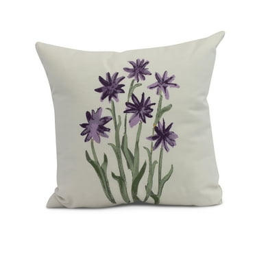 Simply Daisy, 20 x 20 inch,Daffodils Decorative Pillow,Purple