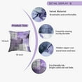 thumbnail image 6 of Purple Velvet Abstract Pillow Covers Set of 2 Modern Accent Violet Gray Throw Pillow Cover Soft Elegant Decorative Couch Cushion Cover for Bed Living Room Outdoor Sofa Pillowcases 18x18 Inch, 6 of 6