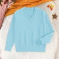 thumbnail image 3 of Pullover Sweaters for Women 2025 Long Sleeve V Neck Plain Basic Knitted Sweater Jumper Tops Fall Winter Outfits, 3 of 4