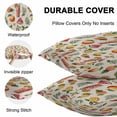 thumbnail image 6 of Outdoor Waterproof Pillow Covers Pack of 2, Summer Watercolor Style Tropical Lemon Watermelon Decorative Throw Pillowcases Cushion Covers for Garden Patio Tent Sofa Couch, 16x16 inch, 6 of 8