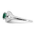 thumbnail image 4 of Sterling Silver Rhodium-plated Diam. & Created Emerald Ring QBR11MAY, 4 of 4
