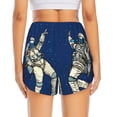 thumbnail image 4 of Uemuo Disco party Astronaut Dancing Pattern Women's Athletic Shorts High Waisted Running Shorts with Liner Pockets Gym Elastic Workout Shorts-Medium, 4 of 9