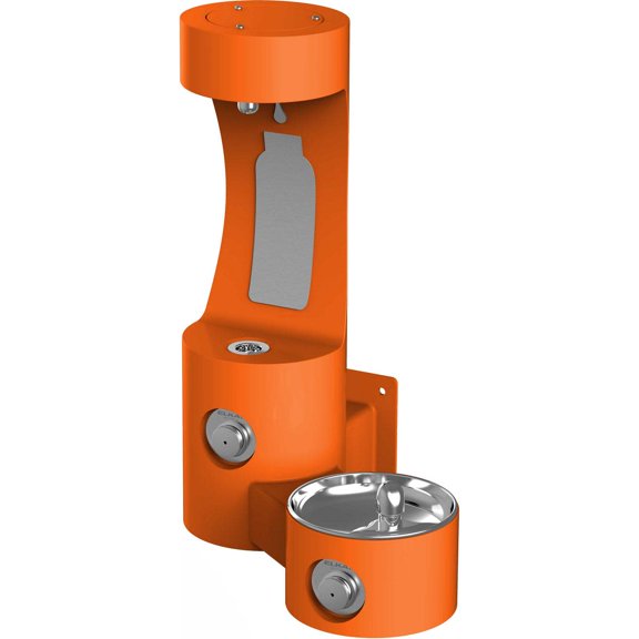 Elkay Lk4408bf Wall Mounted Outdoor Bi-Level Drinking Fountain And Bottle Filler Combo -