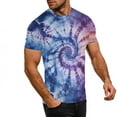 thumbnail image 4 of cocolona Womens and Mens Tie Dye Print T-shirt Summer Short Sleeve Crew Neck Tops Fashion Casual Vintage Tees Blouses, 4 of 8