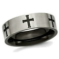 thumbnail image 1 of Bague Alliance pour Homme en Titane Croix 7 mm Brossée, 1 of 6