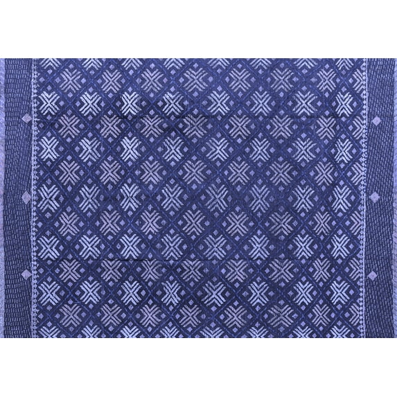 Ahgly Company Machine Washable Indoor Rectangle Abstract Blue Modern Area Rugs, 3' x 5'
