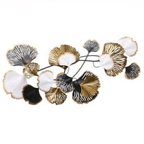 LuxenHome White/Black/Gold Metal Ginkgo Leaves Modern Wall Decor