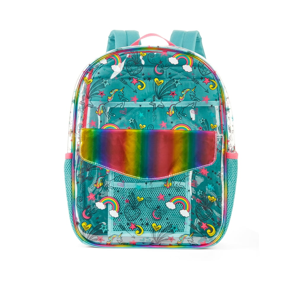 Wonder Nation Wonder Nation Clear Unicorn Doodles Backpack Walmart