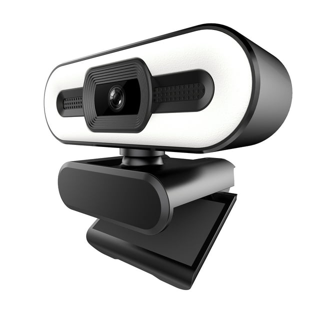 TFixol1080P Webcam Full HD Web Camera Built in Adjustable Ring Light Fixed Focus Optical Lens Microphone USB Computer Camera Plug and Play for PC Desktop Laptop Video Calling Conferencing Live Streami