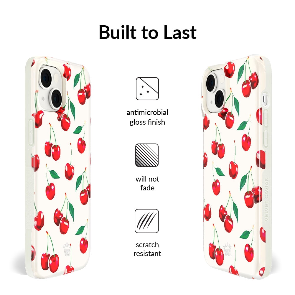 Velvet Caviar iPhone 13 Mini Case Cherry - MagSafe Compatible - Cute Protective Phone Cases for Women