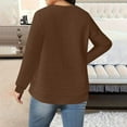thumbnail image 5 of HAiming Womens Plus Size Sweatshirt Casual Long Sleeve Pullover Crew Neck Solid Color Tops Basic Shirt, 5 of 5
