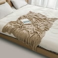 thumbnail image 6 of Wovilon Blanket Soft Knitted Blanket Fringed Blanket Sofa Blanket Sleeping Blanket 176x127cm, 6 of 6