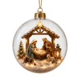 thumbnail image 2 of Lighted Christmas Ball Ornaments with 3D Nativity Scene, 1 Piece, Clear with Gold Cap, for Christian Home, Christmas Decoration, 2 of 4