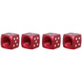 thumbnail image 4 of Wheel Valve Stem Caps for Vehicle Aluminum Alloy Dice Style 4pcs, Red, 4 of 6