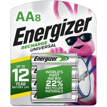 Rechar Universal Recharable AA Batteries (8 Pack), Double A