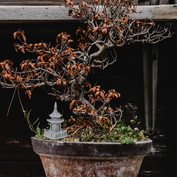 GAXIRE Outdoor Statue Tower Statue Grey Celestite Powder Outdoor Garden 1Pcs