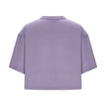 thumbnail image 5 of Dagugfen Crop Tops for Women Loose Short Sleeve Crew Neck Daily Wear Casual Tshirts Solid Color, 5 of 6
