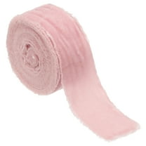 Velvet Ribbon for Gift Wrapping 1-1/2 Inch x 3 Yard Handmade Frayed Vintage Ribbons, Light Pink