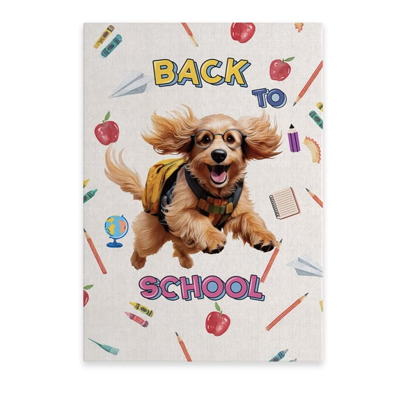 Back to School Cute Afghan Hound Vertical Matte Canvas Poster Dog Lover Wall Art Home Decor - 13010