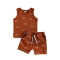 thumbnail image 1 of SUNSIOM Bébé 2 Pièces Ensemble Débardeur Imprimé + Short pour Enfants Garçons Filles, 1 of 9