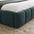 thumbnail image 6 of Queen Size Platform Bed, Upholstered Chenille Floor Bed with Channel Tufted and Thick Fabric, Cloud Soft Padded Grounded Bed with Solid Frame, No Box Spring Needed, Blue, 6 of 8