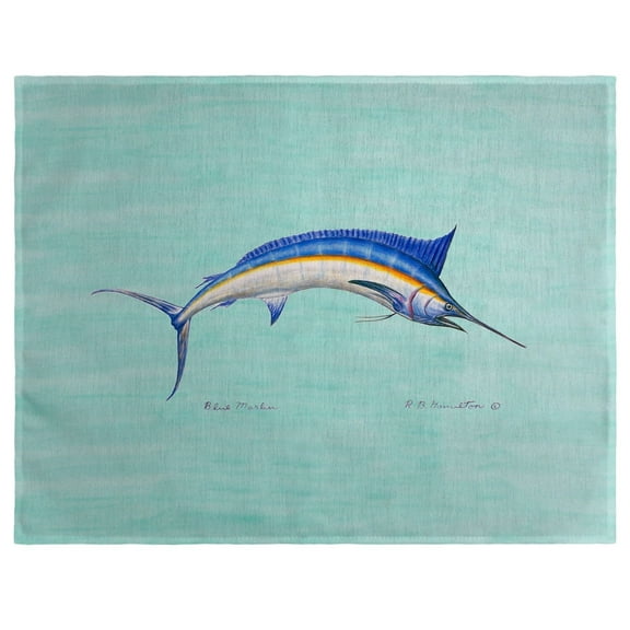 Betsydrake PM015C Blue Marlin on Teal Place Mat