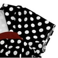 thumbnail image 6 of Odbmxy Women Midi Dresses Short Sleeve Evening Gown V-Neck Women Plus Dresses Polka Dots Retro Party Tunic Dresses,Black S, 6 of 9