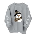 thumbnail image 6 of Women's Snowman Graphic Sweatshirt Crew Neck Long Sleeve Snowflake Sleeve Casual Pullover Top, 6 of 6