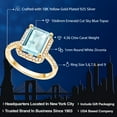 thumbnail image 2 of Gem Stone King 18K Yellow Gold Plated Silver Sky Blue Topaz Engagement Ring for Women (4.36 Cttw, Emerald Cut 10X8MM, Gemstone November Birthstone, Size 7), 2 of 5