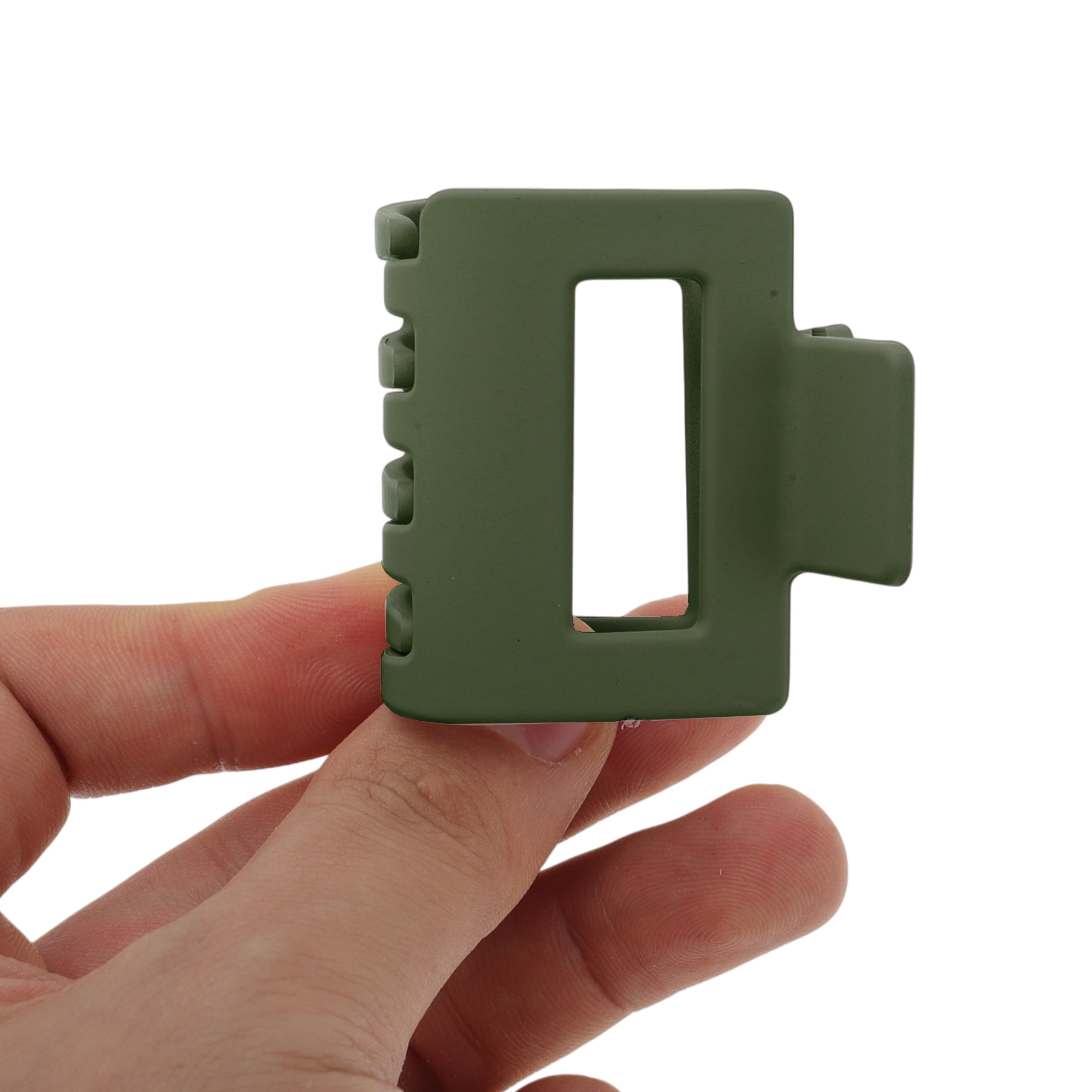 Unique Bargains Rectangle Frosted Hair Clips 1 Piece Hair Accessory Home Use Green