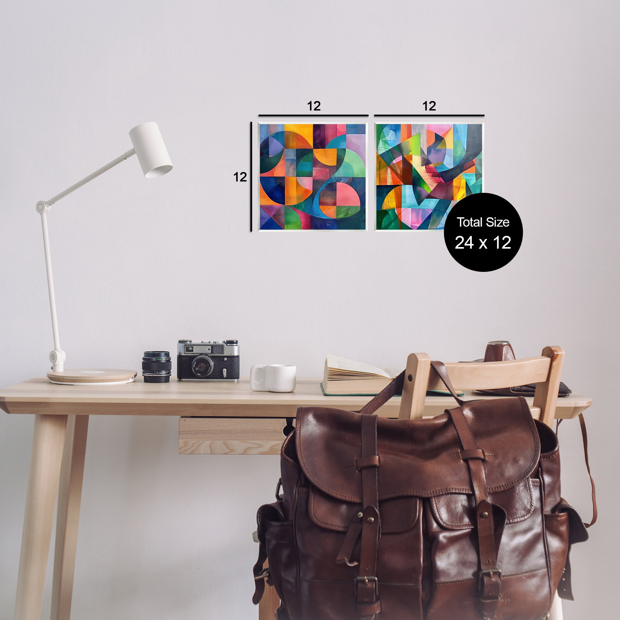 Stupell Industries Eye Catching Abstract Shapes Abstract Painting Unframed Art Print Wall Art, 12 x 12, Set of 2