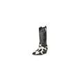 thumbnail image 6 of Steve Madden West Black/White Pull On Pointed Toe Block Heel Western Boots (34, 7), 6 of 9