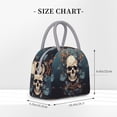 thumbnail image 2 of Disketp Vintage Leaf Flower Skull Bolsa Térmica para Almuerzo, Lonchera con Abertura Amplia y Gran Capacidad, Organizador Reutilizable para Mujeres, Hombres y Adultos, 2 of 6