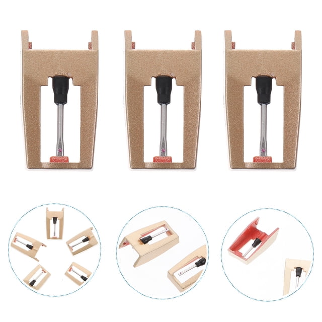 WHAMVOX Record Player Needle Replacement 5Pcs Golden Gramophone Turntable Stylus Durable Jewel