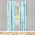 thumbnail image 3 of Ambesonne Aqua Curtains, Swirled Waves Ocean Theme, Pair of 28"x95", Pale Blue White, 3 of 5