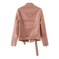 thumbnail image 3 of Yuyuzo Vestes en Cuir pour Femmes à Manches Longues, Col à Revers, Fermeture Éclair, Vestes de Moto Courtes avec Poches, 3 of 4