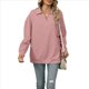 thumbnail image 1 of Camisetas para Mujer, de Larga, con Banda en la Parte Inferior, Informales, de Negocios, con Cuello en V Rosa XXL, 1 of 10