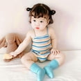 thumbnail image 2 of Fesfesfes Infant Onesie Baby Girls Sleeveless Rainbow Striped Print Suspender Romper Bodysuit Clearance Under 10$, 2 of 8