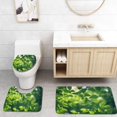 thumbnail image 1 of ABPHQTO Hojas verdes Juego de alfombras de baño de 3 piezas Alfombra de baño Alfombra de contorno y tapa de inodoro, 1 of 2