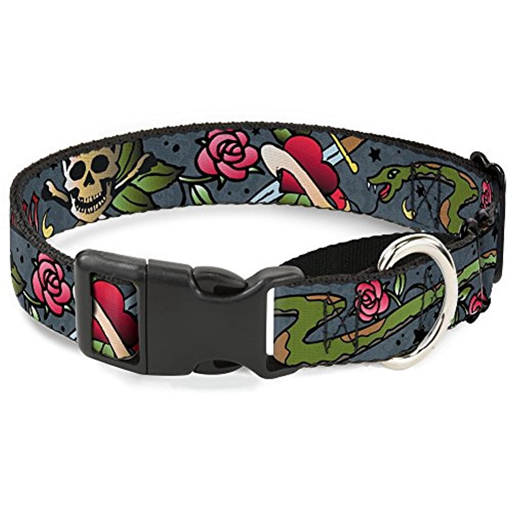 Buckle-Down "Live Hard Die Young Gray" Martingale Dog Collar