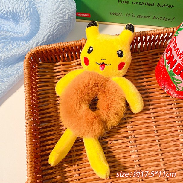 Lindo Conejo De Vaca Panda Felpa Lazos De Pelo Elástico Para Bebé Niña Kawaii De Dibujos Animados Pikachu Oso Niños Ponytail Titular Scrunchiespangjing