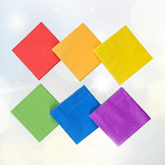 WASHWEPE 120Pcs Napkin Assorted Color Absorbent Square Party Supplies 25x25x0.1in