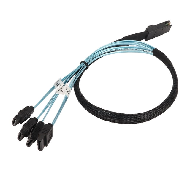 Mini SAS Cable, Mini SAS To 4 Cable 7Pin Tinplated Copper PVC Stable Safe 12Gbps for Chassis 0.5 Meter / 1.6ft,1 Meter / 3.3ft