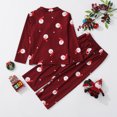 thumbnail image 3 of Odeerbi Christmas Pajamas For Family Boys Girls Child Plaid Printed Blouse Tops+Pants Xmas Matching Set Red, 3 of 7