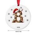 thumbnail image 3 of Linnome 2026 Christmas Initial Letter Ornament Acrylic Alphabet Hanging Ornament With Santa Hat Design Letter Xmas Keepsake Personalized Christmas Tree Decoration Gift For Family Friends, 3 of 7