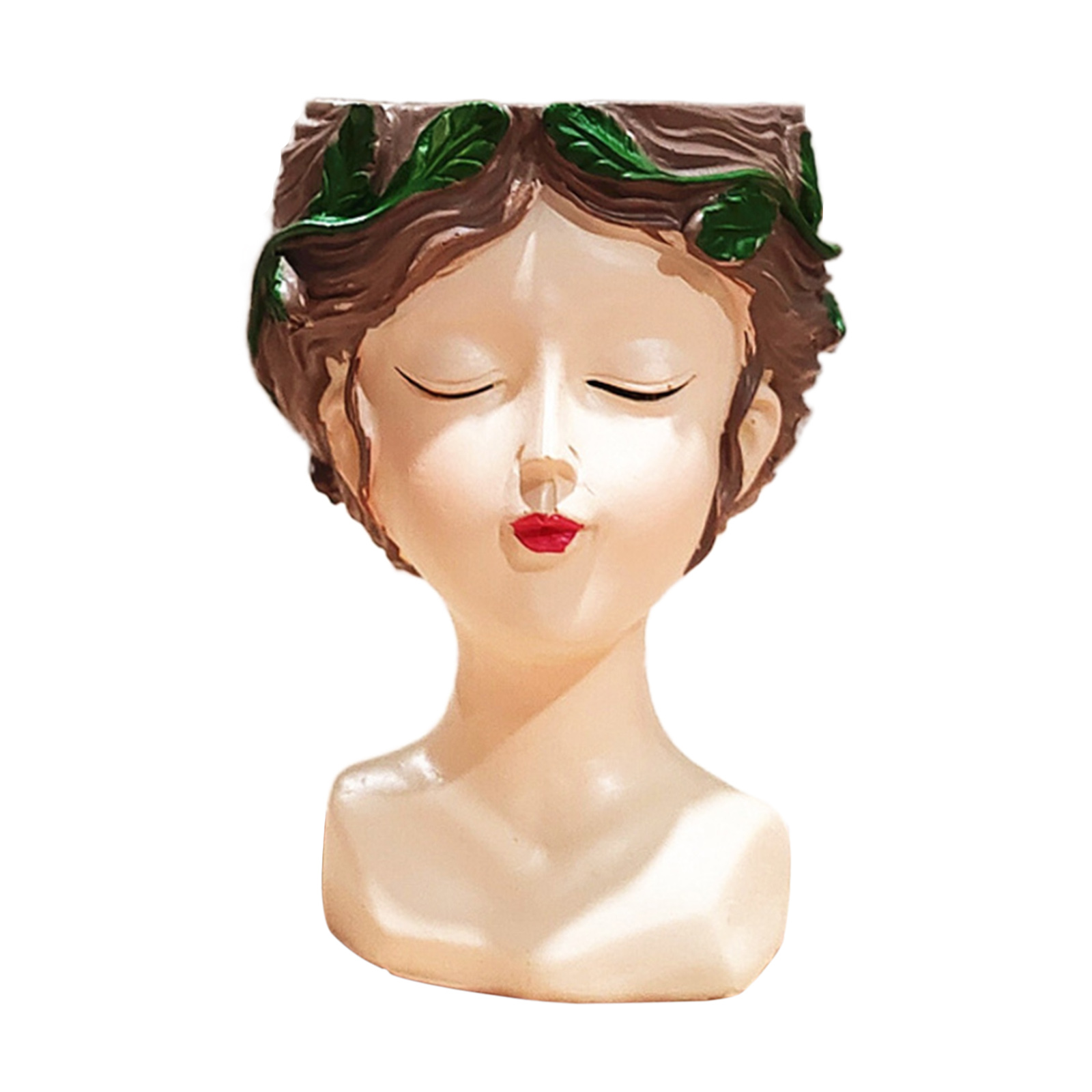 Female Girl Head Face Statue Vase Succulent Pot Elegant Bust Planters